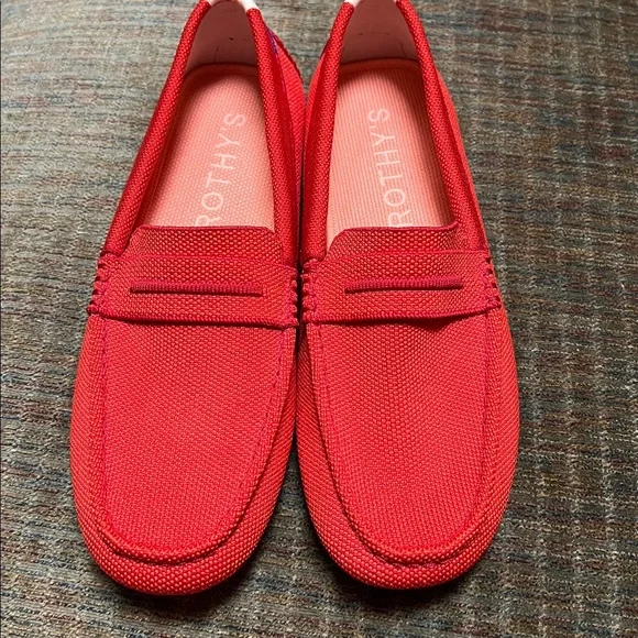 Rothy’s Women’s  Vibrant  Orange Red Slip-On Drivers New just no box - Picture 2 of 6